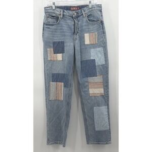 Lucky Brand Jeans Patchwork Legend Boy Mid Rise Relaxed Straight Womens 8/29R